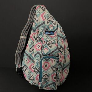 Kavu Rope Sling Crossbody Backpack Island Ikat Canvas Aztec Printed Bag